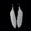 Handmade recycled Sterling Silver earring hooks are attached to these eco friendly feather earrings