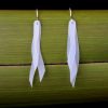 Three wavy strips are hung together in these environmentally friendly eco earrings