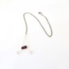 Letter A Necklace in eco Sterling Silver with garnets and Sterling Silver chain