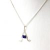 The perfect personalised gift_ a letter A necklace handmade from Eco Sterling Silver with blue lapis lazuli stones