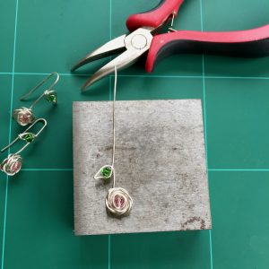 Making the Rose and Leaf Pendant with Swarovski Crystals
