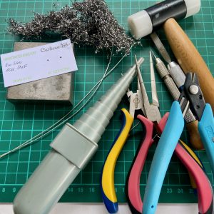 Tools and materials required to make the Romantic Rose Studs