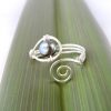 Fidget with the pearl in this eco silver adjustable ring
