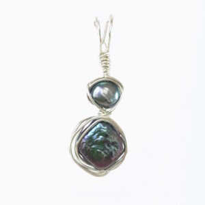 Black Diamond Pearl Pendant with round black pearl