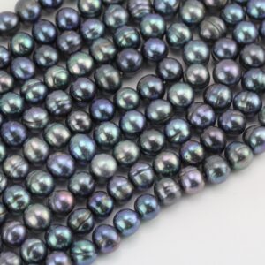 Strands of peacock round freshwater pearls