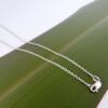 Rhodium Plated Sterling Silver Chain on Flax Rhodium Plated Sterling Silver Chain on Flax