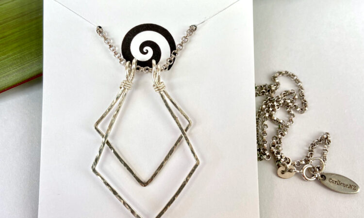 Double Geometric Ring Holder necklace on product card