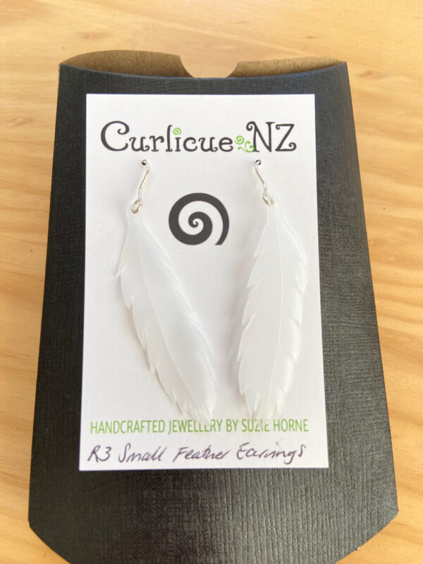 Smaller Feather R3 Earrings measure 6cm in length