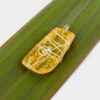 This translucent rectangular piece of NZ Kauri Gum is now hung on a Sterling SIlver box chain