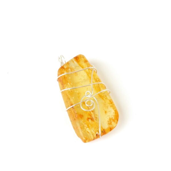 Kauri Gum Necklace with single koru spiral