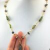 This one of a kind greenstone pearl and riverstone necklace would make a stunning gift