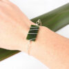 Rectangle.Bangle.SSWWGS_Worn Rectangular spiral wrapped sustainable silver and greenstone bangle
