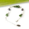 Greenstone and freshwater pearl bracelet handmade by Suzie Horne
