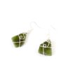NZ Greenstone earrings wrapped in sustainable silver with a single koru