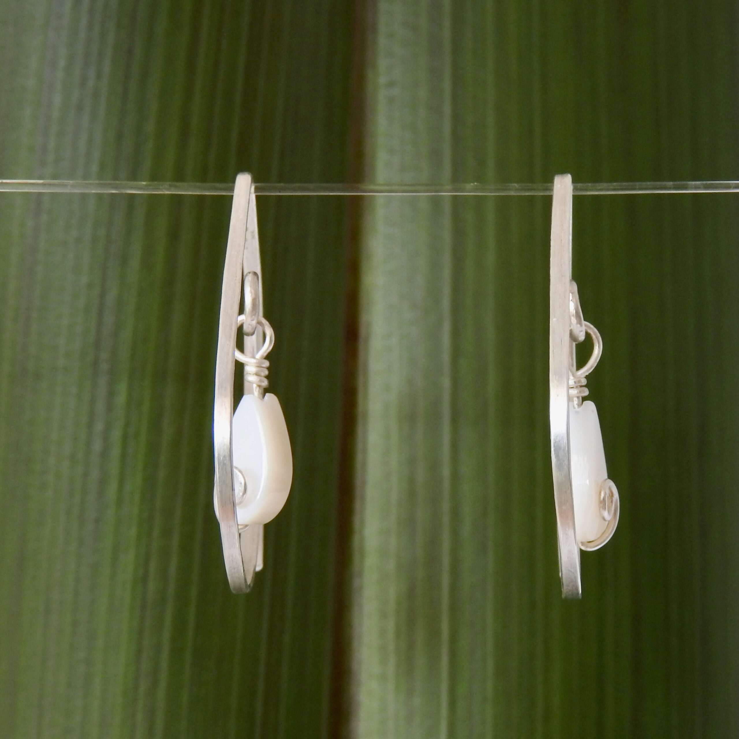MOP TearDrop Earrings Flax Background_Hanging1