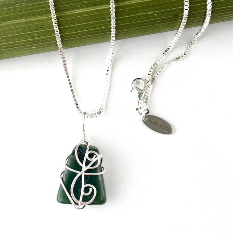 CM_Greenstone Wire Wrapped Necklace